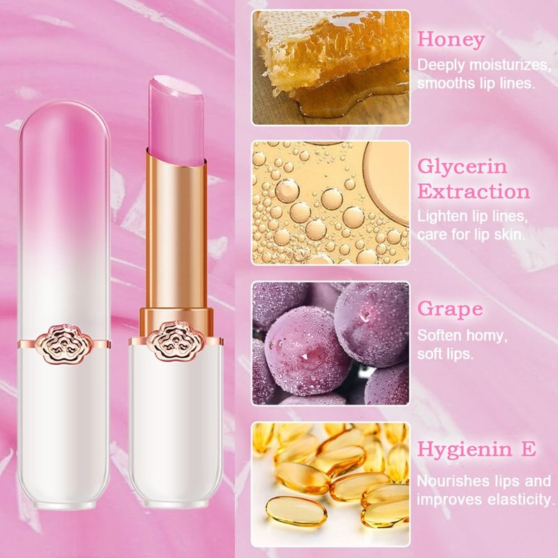 BINGBRUSH Grape Color Changing Lipstick Queen,Moisturizer Long Lasting Lip Care