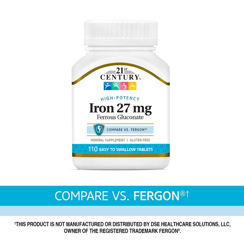 21st Century 21st Century Iron 27 Mg Ferrous Gluconate Tablets,