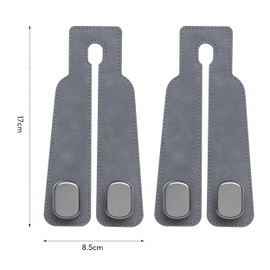 Lunyloer Car Headrest Hook, 2pcs Hangers Purse Hook, 17×8.5cm Car Seat Hooks for Headrest Car Auto Seat Hook Car Hooks for Headrest Car Bag Hooks Double Back Seat Organiser for Car (Grau)