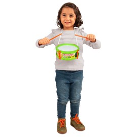 Bontempi Green Small Drum with Shoulder Strap, Complete with Sticks, Realistic Sound, Diameter 150 mm, Musical Toy for Children from 18 Months