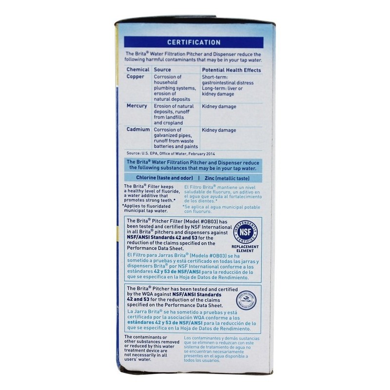 Brita Water Pitcher Replacement Filters, White 3 Filters
