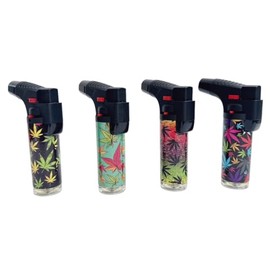 4 Pack of Torch Lighter, Jet Flame, Butane Gas, Refillable Windproof Lighters, for Candle, Fireplace, BBQ Grill, Kitchen 5" (Included Gas)