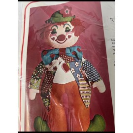 Bucilla Vintage Bucilla Creative Needlecraft Large Doll Kit #1676 USA 24" Toy Clown Doll