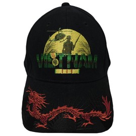 Vietnam Vet Veteran Ribbon Adjustable Embroidered Cap Hat (US, Numeric, 7 1/4, Dragon)