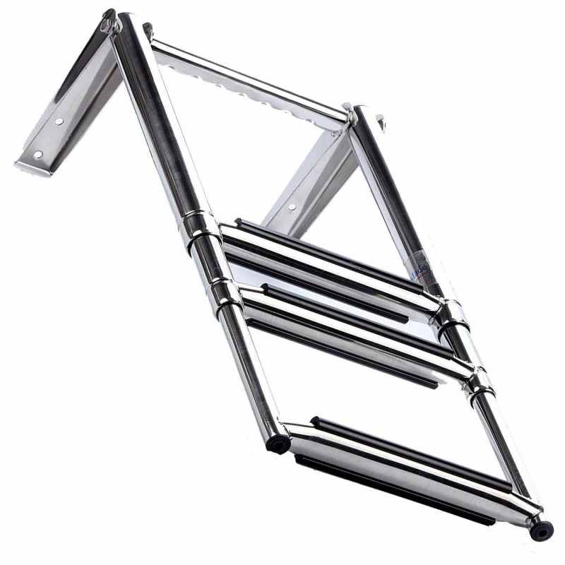 Amarine Made 3 Steps Folding Boat Ladder Telescoping Swim Boat