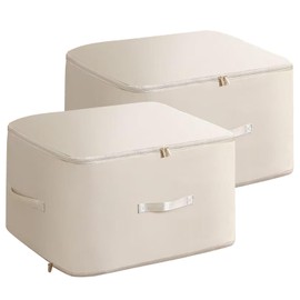 Kinberry Clothes Storage Bags, Wardrobe Storage Organiser Large Capacity Duvets Storage Bag, 2PCS Space Saving Compression Organizer Bags for Clothes Duvet Blankets Beddin Moving House