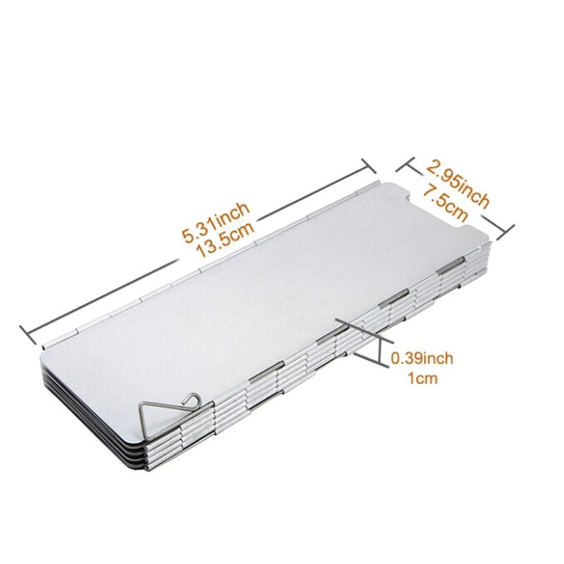 Mintice 9 Plate Outdoor Aluminium Wind Protection Foldable Windscreen Camping