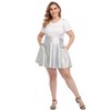 HDE Plus Size Shiny Metallic Suspender Skirt High Waisted Holographic