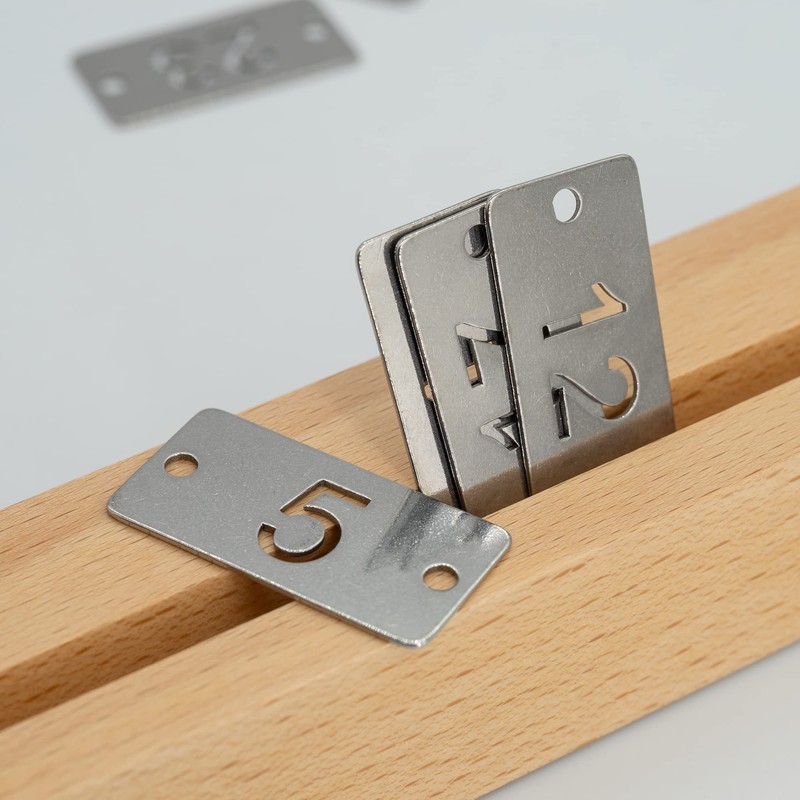 StayMax Rectangle Metal Hollowed Numbered Tags Stainless Steel Number Tags