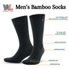 Wonky Line Men's Bamboo Socks, 6 pairs pack, seamless, soft,