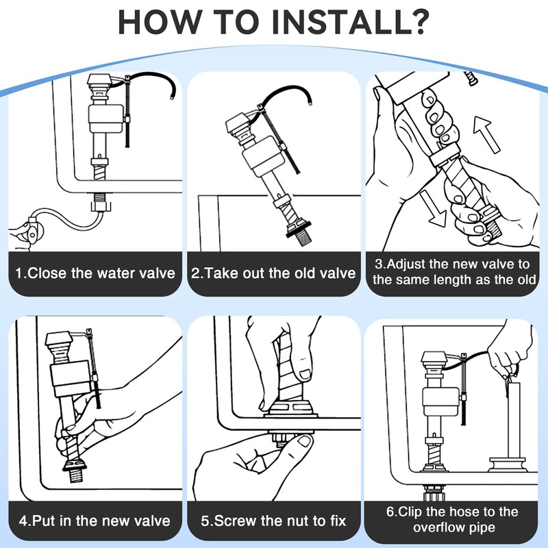 Saillong 2 Set Universal Toilet Tank Replacement Kit, Include Toilet