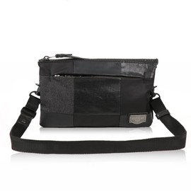 [§D∞B∞ DSBKDOUBLES BLACK] Doubles Black DSBK Shoulder Bag Sacoche Mini Shoulder SQUARES Series -3080, Black