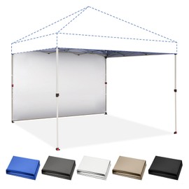CROWN SHADES SunWall Silver Coated for 10x10 Pop up Canopy Tent, 1 Pack Sidewall Only with Silver Coating (Beige) (1 Pack, Beige)