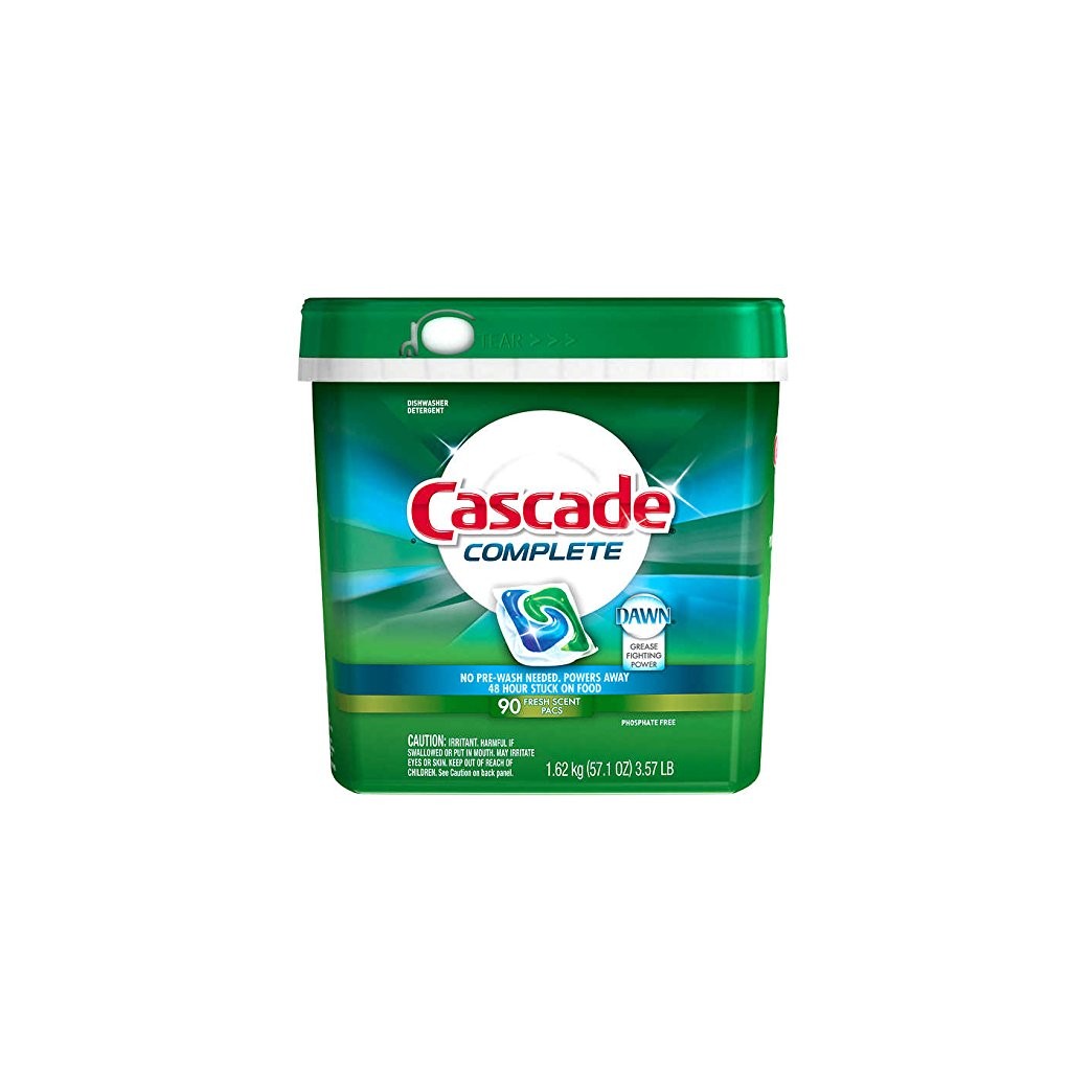Cascade Complete Dawn Fresh Scent Pacs Dishwasher Detergent (Complete, 90 Count)
