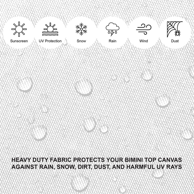 SavvyCraft Bimini Top Storage Boot 54"-60" White, Waterproof UV-Resistant