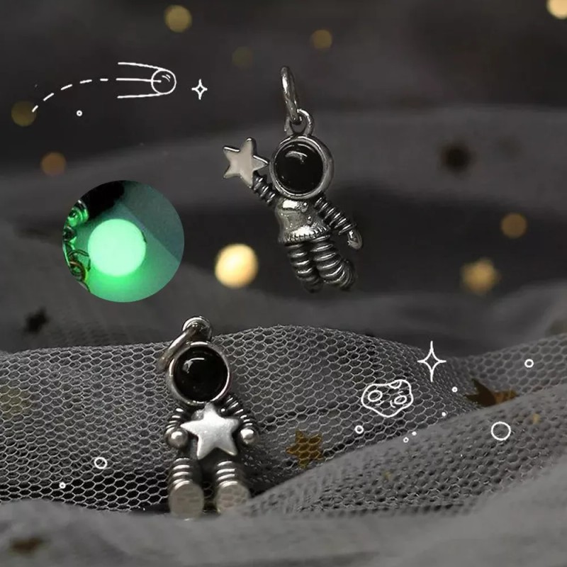 TECNOLOGÍA INFINITA Light Up Pareja Pulsera Collar Imán Astronauta Amistad