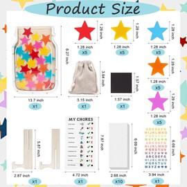 Reward Jars for Kids Star Reward Jar System Magnetic Classroom Rewards Chart Behavior Chart for Kids Potty Training Rewards Jar Reward Management Tool for Toddle Student