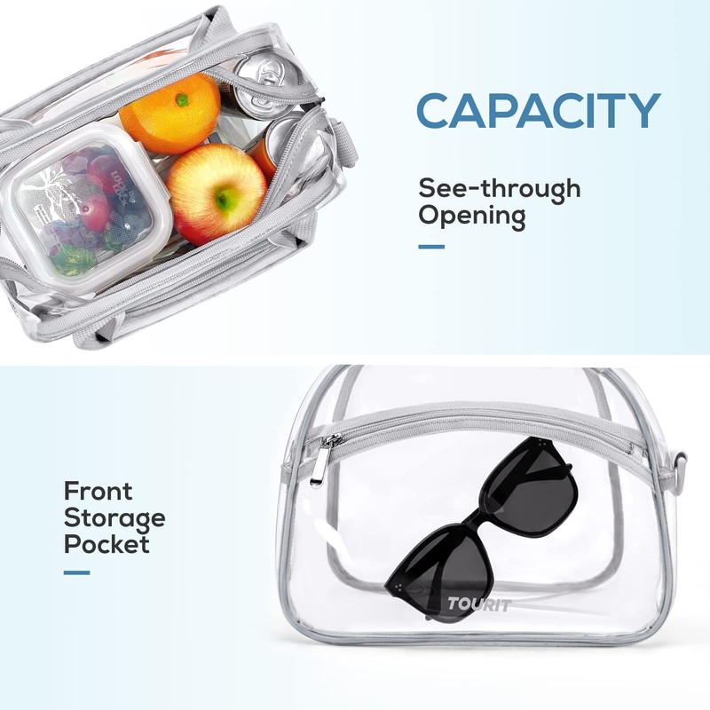 TOURIT Stadium Approved Clear Lunch Bag Transparent Bag with Adjustable