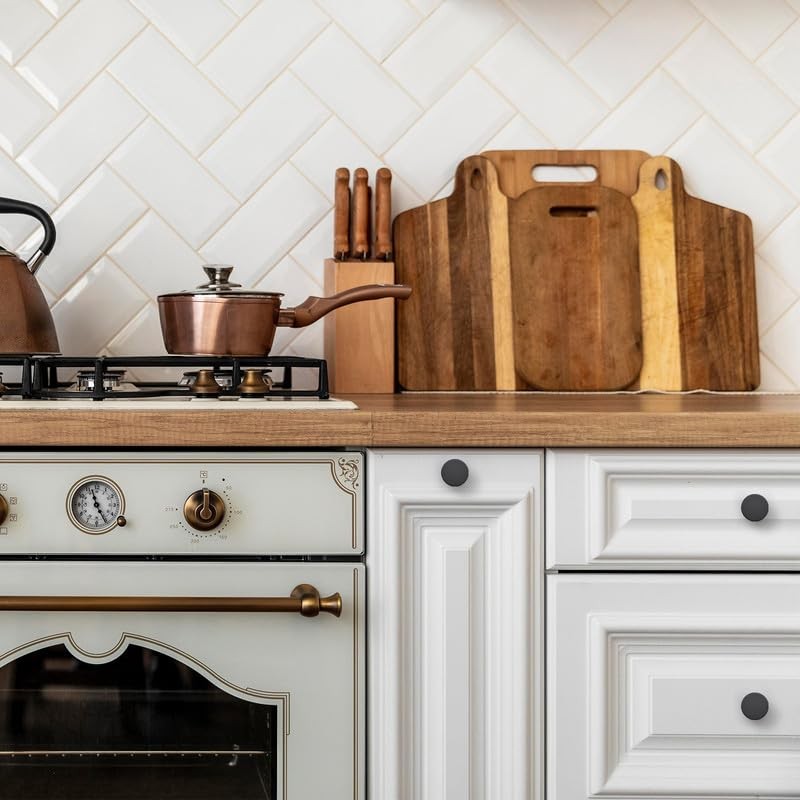 Ravinte Pack of 15 Cabinet Knobs, Black Knobs for Cupboards,