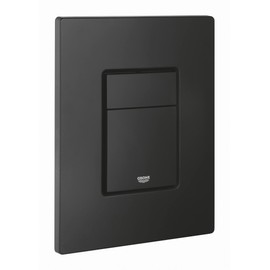 GROHE Even - Flush Plate for Concealed GD2 Cisterns (Water-Saving, Dual Flush with Start-and-Stop Activation for Pneumatic Drop Valve AV1, Easy to Install), Size 156 x 197 mm, Phantom Black, 38966KF0