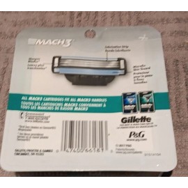 Gillette 1 Pkg New Gillette MACH3 Men's Razor Blade Refill Cartridges 4 Ct.(ZZ59)