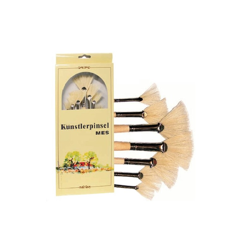 7 Fan Brushes / Artist Brushes Made of Pure China