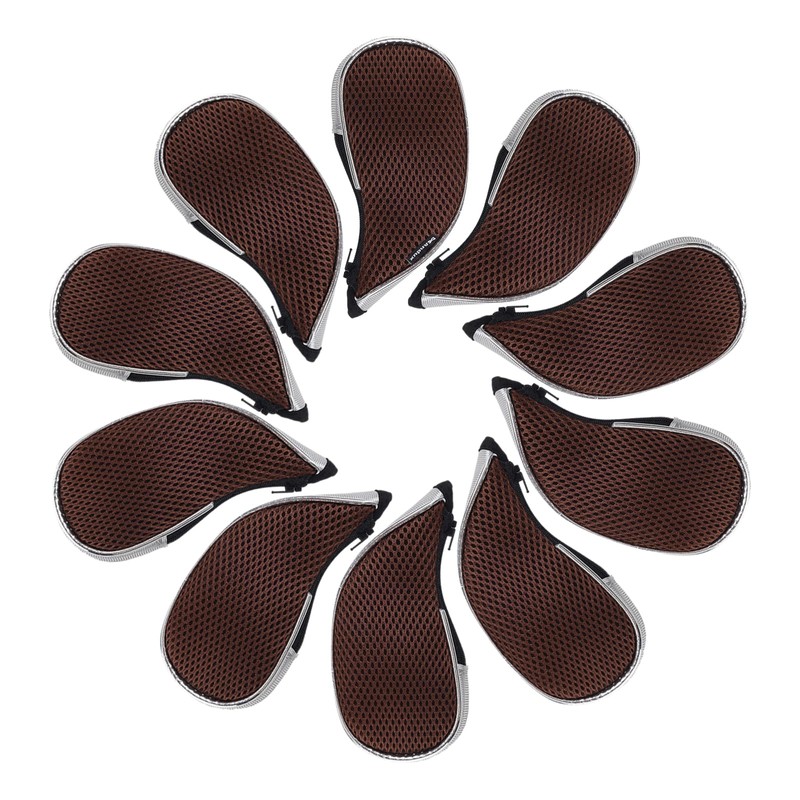 Andux Mesh Golf Iron Club Head Covers with Zipper Left