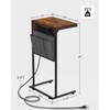 Evermagin C Shaped End Table with Charging Station Set of