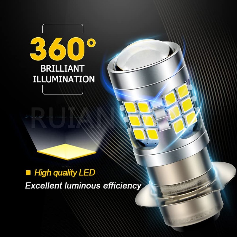Ruiandsion H6M Light Bulb DC 6V P15D-25-1 Super Bright 2835