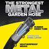 HYDROSTEEL PRO 50 Ft Metal Garden Hose with Nozzle, Indestructible