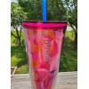 STARBUCKS Coffee Spring 2023 Pink Floral Cold Cup Tumbler Venti