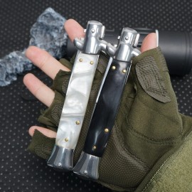 5Cr13MoV+G10 Black Handle, Outdoor Knives, Survival Knife, Fishing, Collection, EDC, Collection, American Stock.knife Huntingcolor: White handle, blade length: 3.85in, blade width: 1.1in, type: Pocket Knife