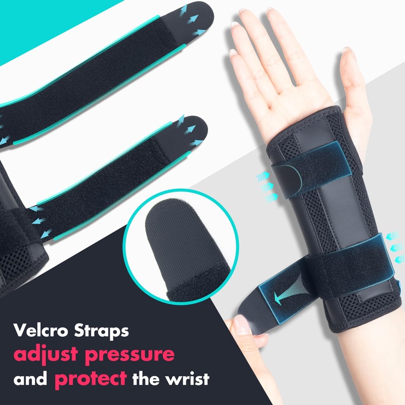 TOMUST Wrist Brace with Metal Splint Stabilizer - Breathable, Lightweight,