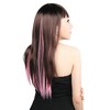 FOMIYES 10 Extensiones De Cabello SintéTico Con Clip Rosa Claro
