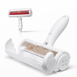 Happybuy Pet Hair Remover Roller - Reusable Dual-Sided Tool for Efficiently Cleaning Dog and Cat Hair. Ideal for Home, Furniture, Car, Couch, Carpet, Seat, Bedding, Clothes, Floor and Sofa. (White)