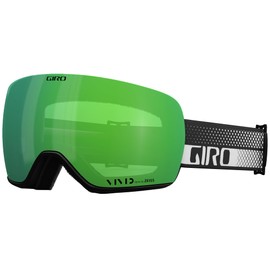 Giro Article II Ski Goggles - Snowboard Goggles for Men & Women - Black & White Flow Strap w/VIVID Emerald/VIVID Infrared Lenses