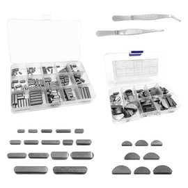 220Pcs Keyway Key Stock Assortment Kit, Square Parallel Drive Shaft Keys with Woodruff Key Half Moon Keys, Shaft Feather Key, for Fasteners Mechanical Industry, 3mm 4mm 5mm 6mm