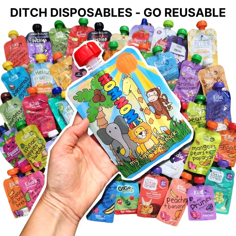 Nom Nom Kids – 10 x 140ml Animal Design side