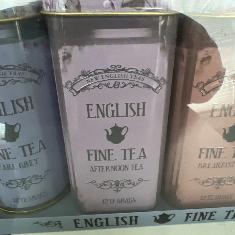 NEW English Fine Tea Gift Set, 6 Tins, 72 Teabags,