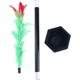 1set Black Magic Wand to Flower for Boys Playing Toys Magic Trick Wand Magicians Tricks Toys Close-up Magic Prop Magic Flower Stick Magic Kits and Accessories Games