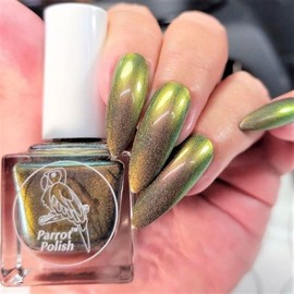 Parrot Polish Acidphotic Ultrachrome Nail Polish Gold/Green