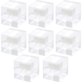 8 Pcs Audio Fan 3cm Cubic Acrylic Cube Decorative Display Display Display Stand Photography Props Acrylic Resin Block Clear