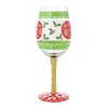 Enesco Lolita Christmas in Full Cheer Hand-Painted Artisan Wine Glass,