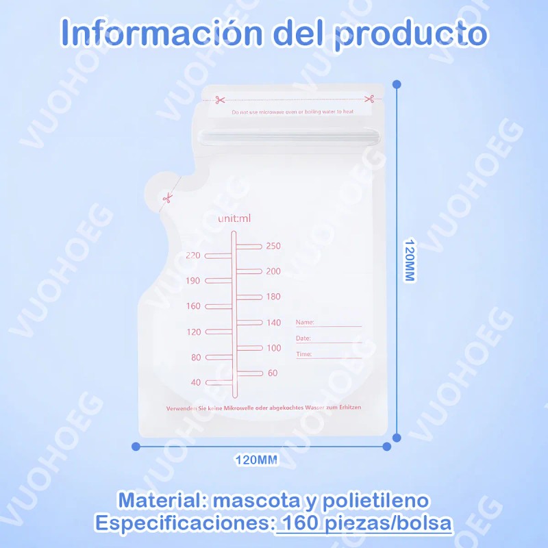 Bolsa De Almacenamiento De Leche Materna 250ml,200 Piezas