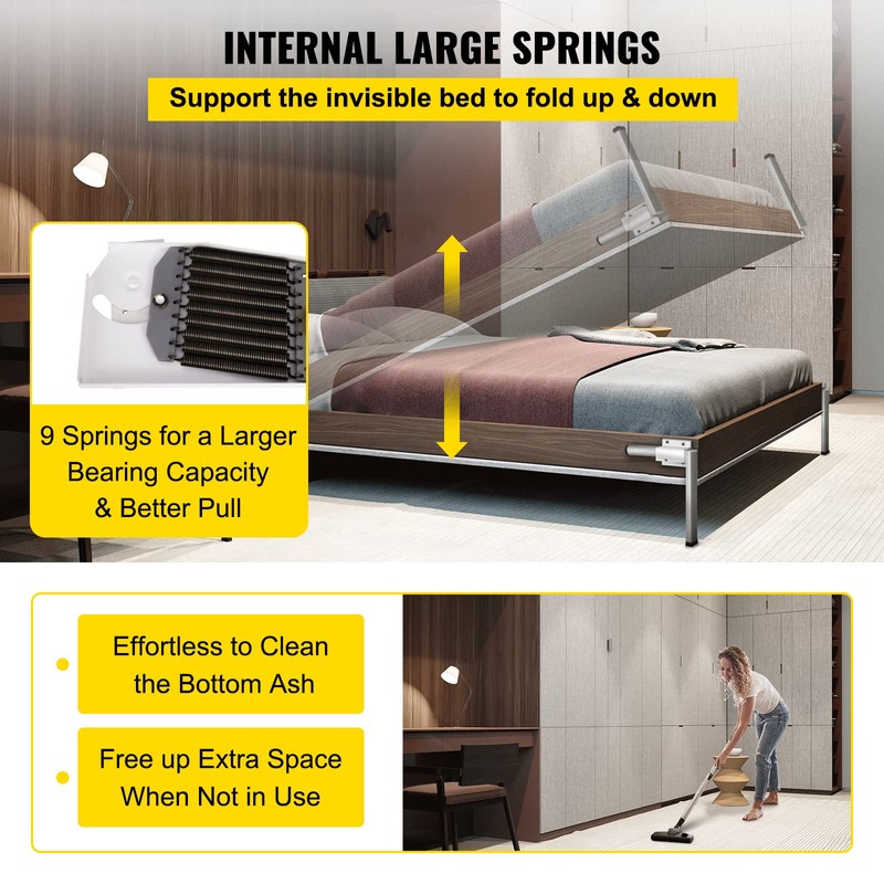Happybuy Murphy Mounting Wall Springs Mechanism Heavy Duty Support Hardware