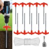 ABCCANOPY Tent Stakes Drillable Garden Shed Stakes, Bonus Adapter, tie-Downs,