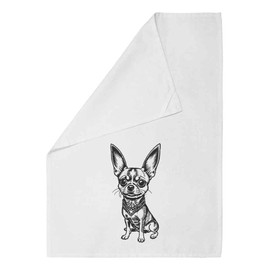 Azeeda 'Chihuahua Dog' White Cotton Tea Towel/Dish Cloth (TW00034028)