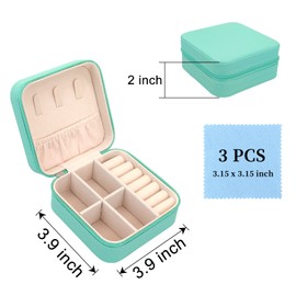 FuninCrea Travel Jewellery Box with Lock, Small Jewellery Box for Women, Portable Travel Jewellery Box with 3 Pieces Silver Cloth, Single Layer Mini Travel Jewellery Storage for Jewellery