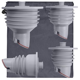 Washing Machine Drain Hose Seal with deodorizing Plug, 35-40 mm, 45-50 mm, 60-65 mm, 70-75 mm, for Laundry, Bathroom, Kitchen, Dishwasher drains, Comes with 1 Black Storage Bag
