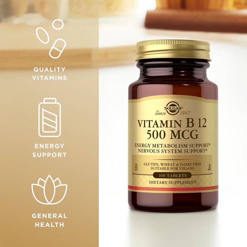 Solgar Vitamin B12 500 mcg - 100 Tablets - Vegan,